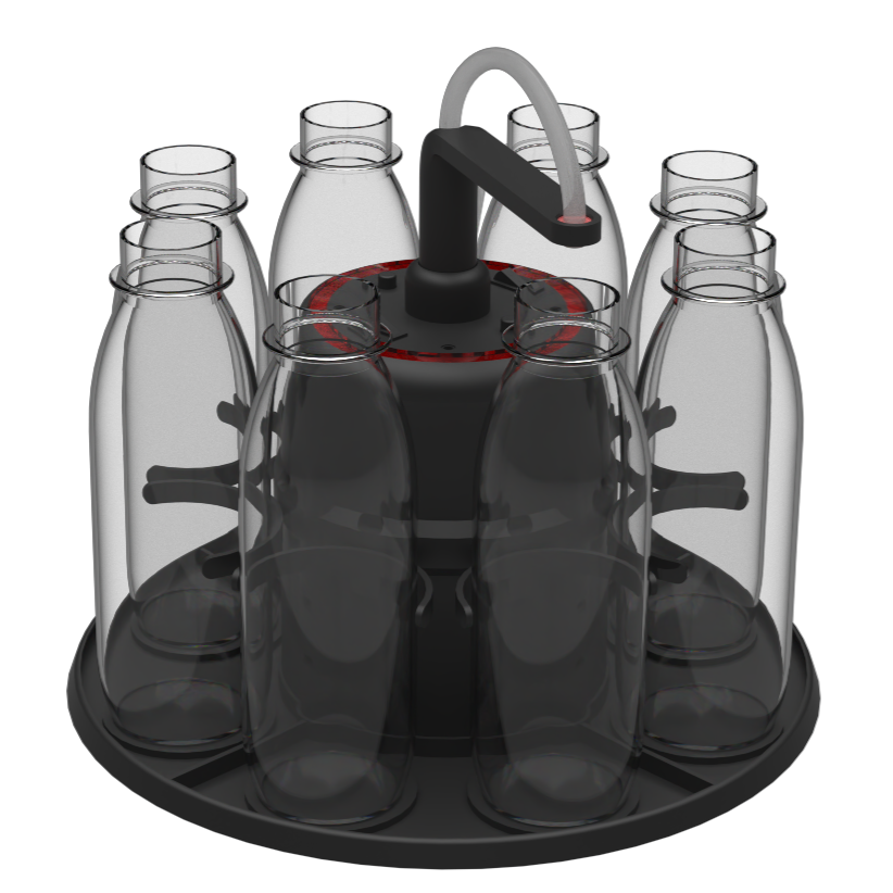 Smart bottle filling machine for home use – Mother Tap system filling multiple bottles drinking game